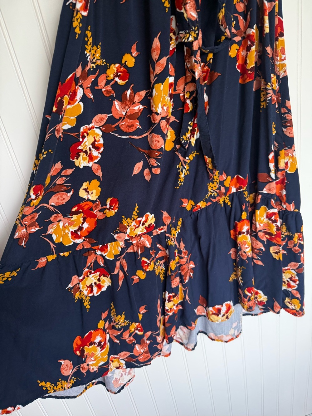 Isabel Maternity Ingrid & Isabel Floral Maxi Dress Navy Tie Waist Small - Picture 8 of 12